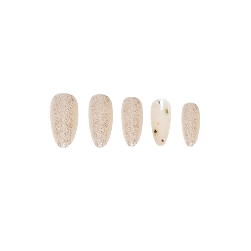 Glittering Almond-Shaped Press-On Nails Bowlift