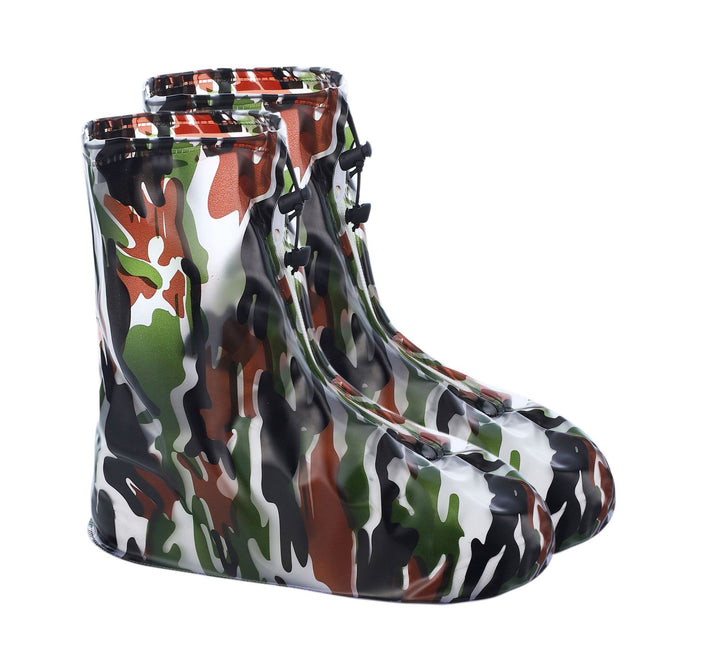 Waterproof Reusable Non-Slip Rain Boot Covers with Front Zip Seal and Adjustable Drawcord Bowlift