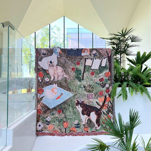Artistic Farm-Themed Throw Blanket