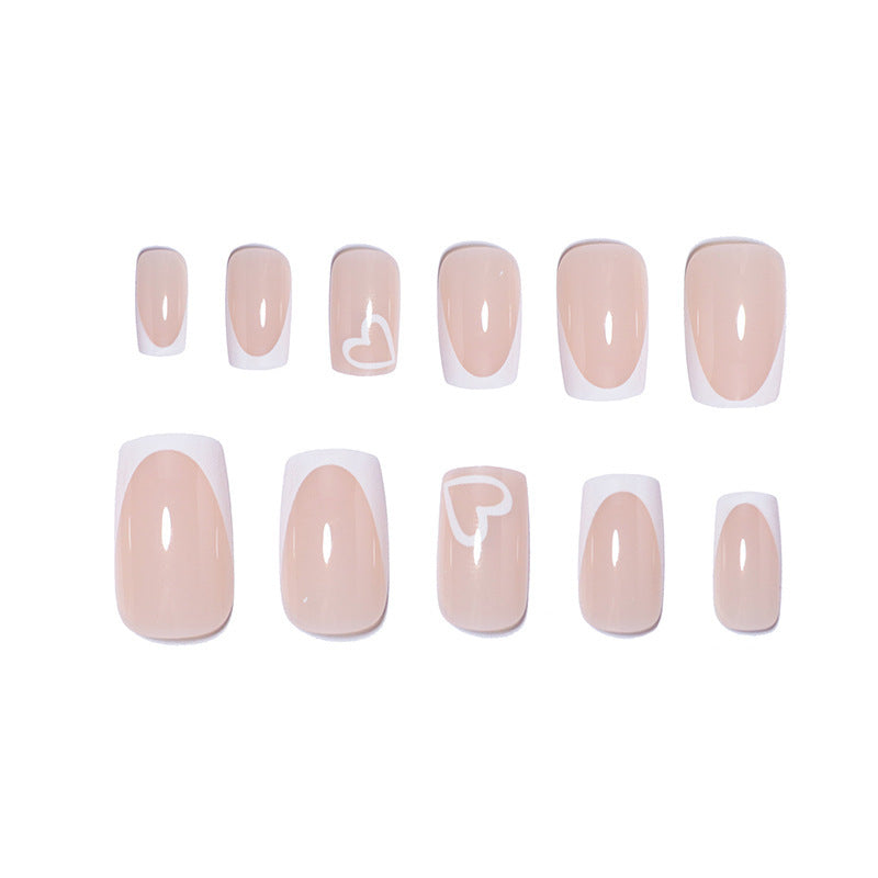 Elegant Heart-Embellished Nail Extensions Bowlift