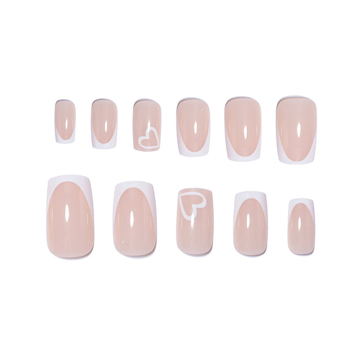 Elegant Heart-Embellished Nail Extensions Bowlift