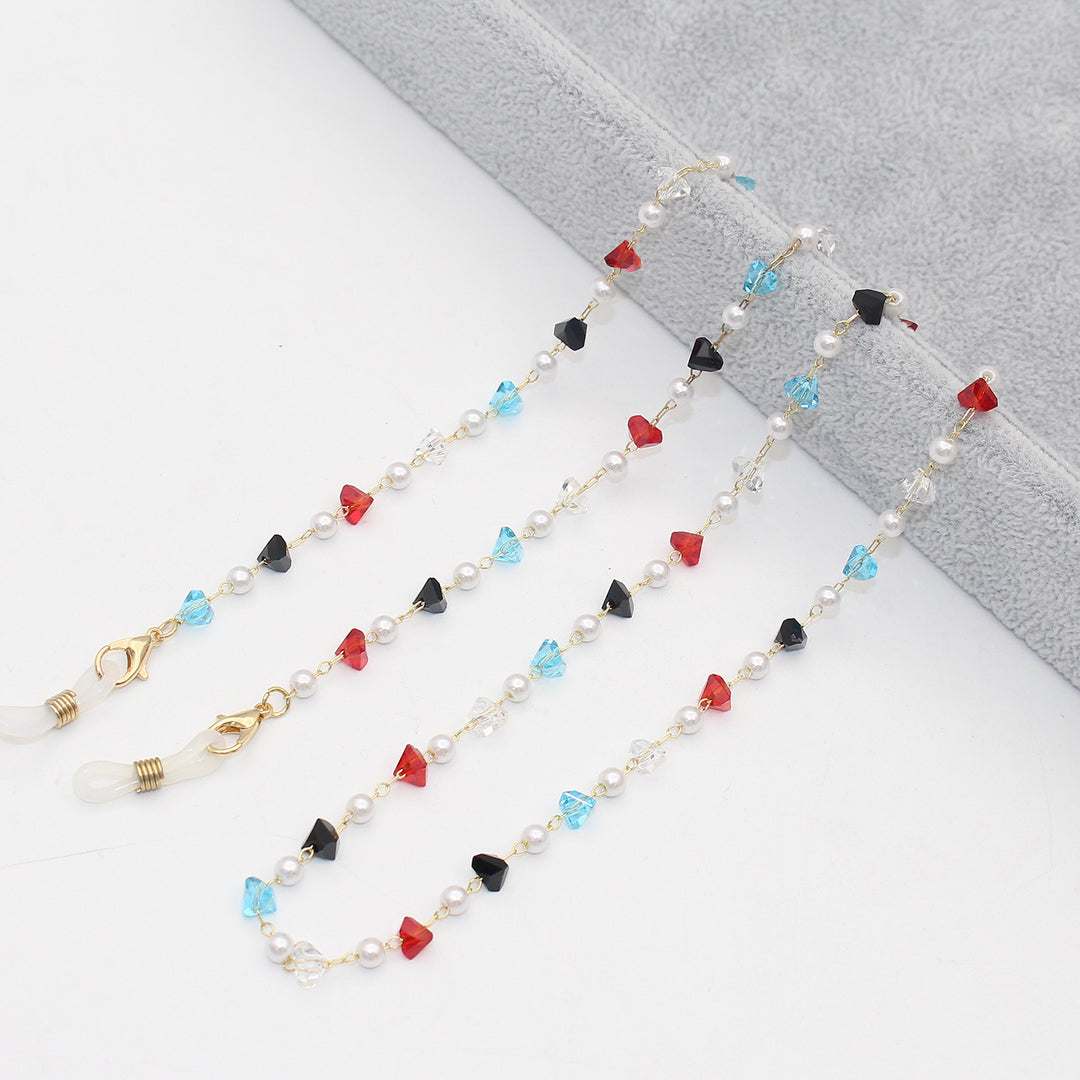 Stylish Pearl and Crystal Eyewear Chain Bowlift