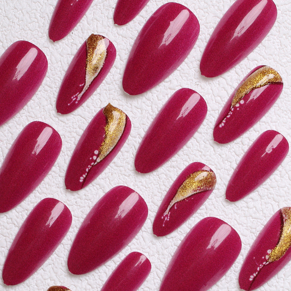 Elegant Stiletto Press-On Nail Art Bowlift
