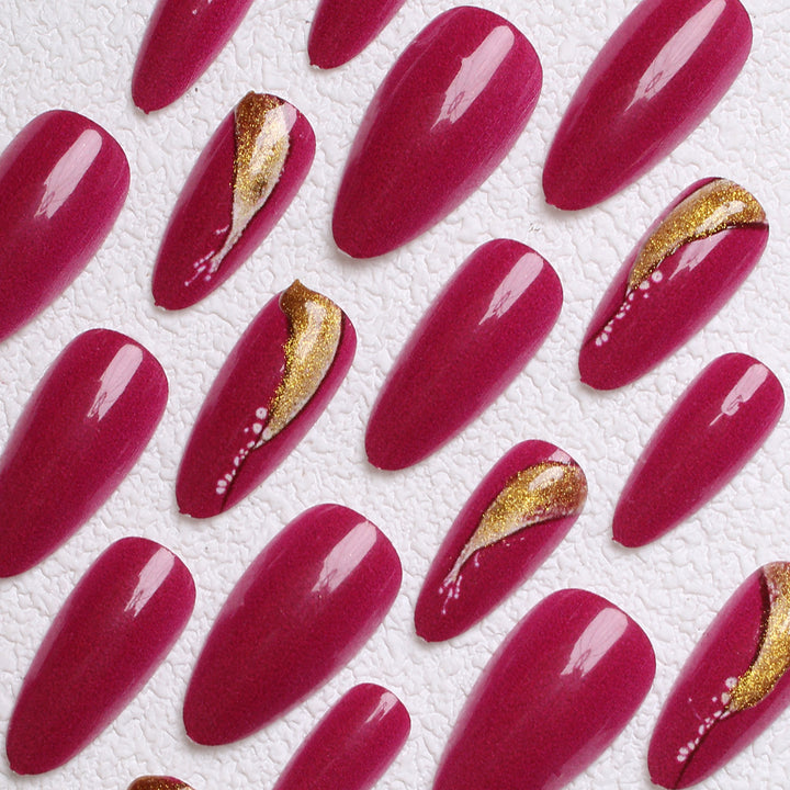 Elegant Stiletto Press-On Nail Art Bowlift