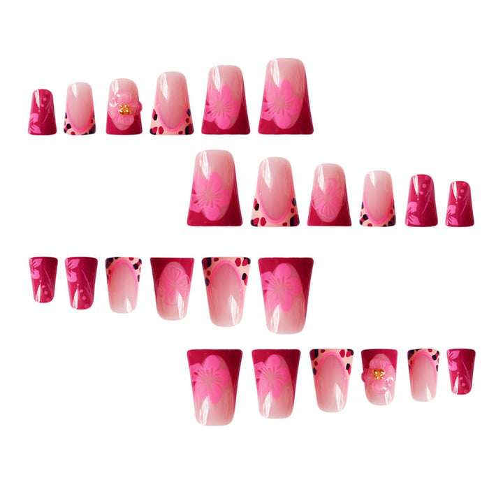 Floral Cat-Ear Design Press-On Nails Bowlift