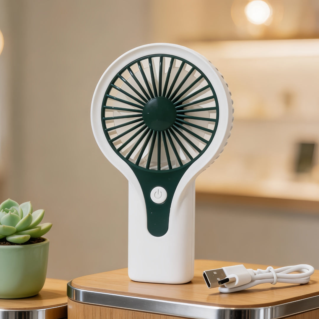 Women's Portable USB Hand Fan with Ergonomic Handle Bowlift