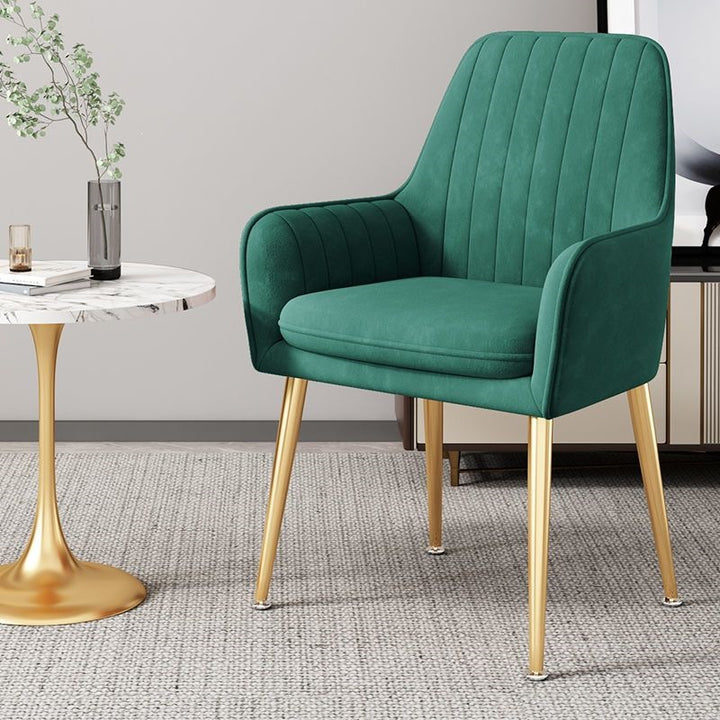 Modern Accent Chair with Gold Legs Bowlift
