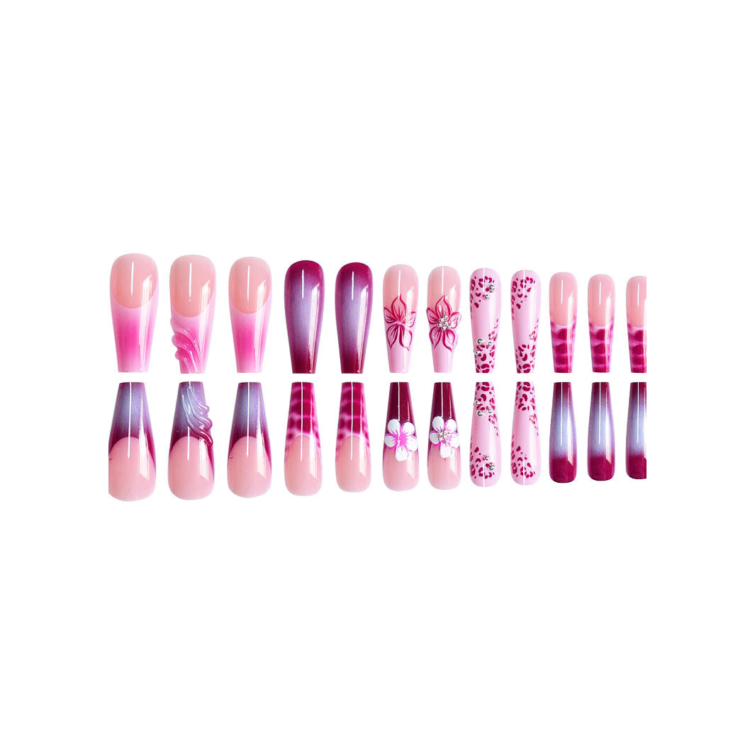 Floral Decorative Press-On Nail Art Bowlift