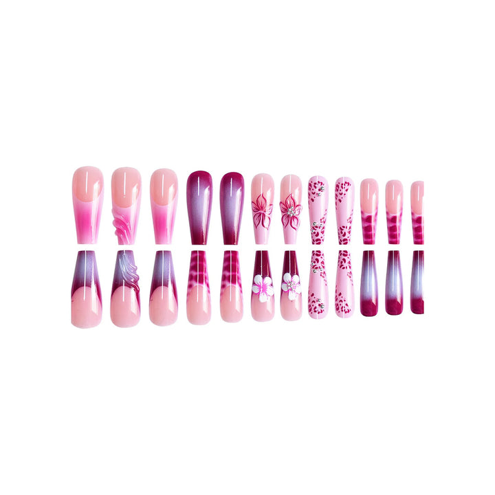 Floral Decorative Press-On Nail Art Bowlift