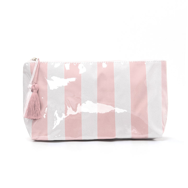 Cosmetic storage bag with water-repellent surface and tassel detail Bowlift