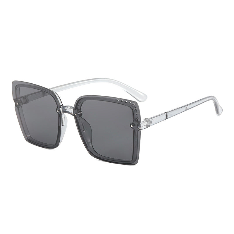 Ladies Square Sunglasses with Sparkling Frame Accents Bowlift