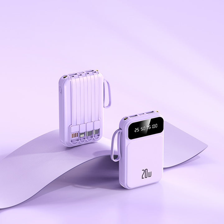 Portable power bank with integrated fast charging function and LCD display Bowlift
