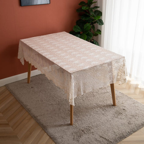 Lace Overlay Tablecloth