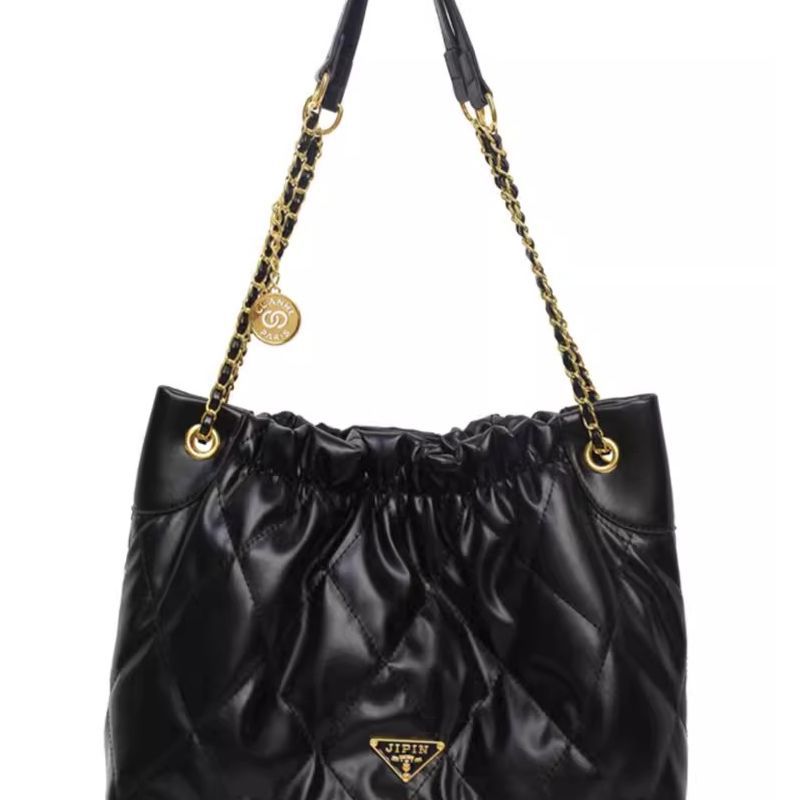 Quilted Chain-Handle Shoulder Bag Bowlift