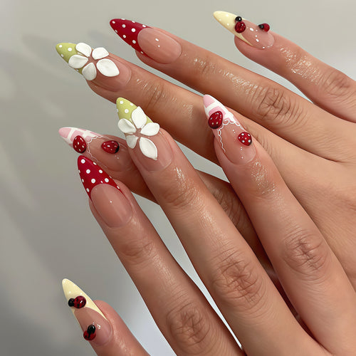 Creative Floral Themed Press-On Nail Art Kit Bowlift