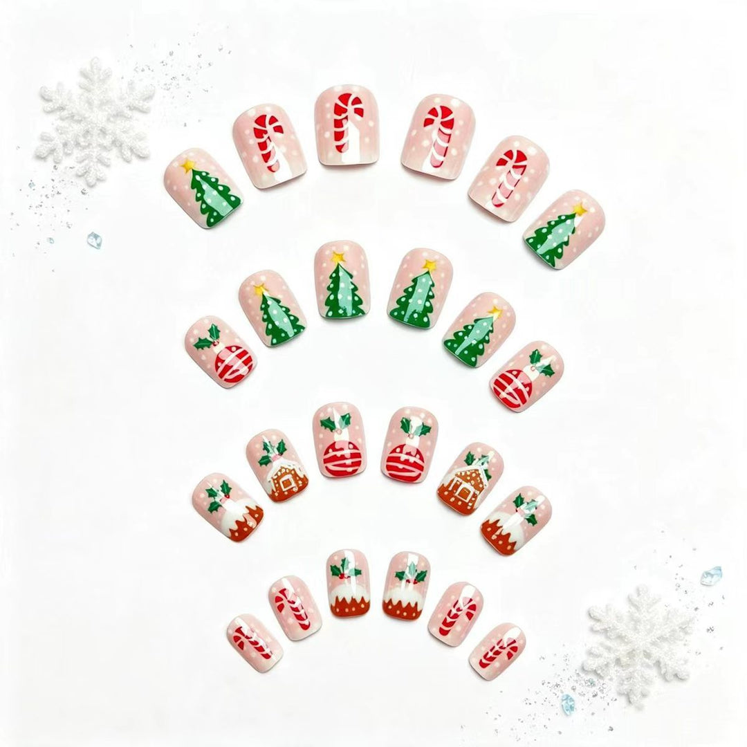 Artificial nails with festive Christmas design Bowlift