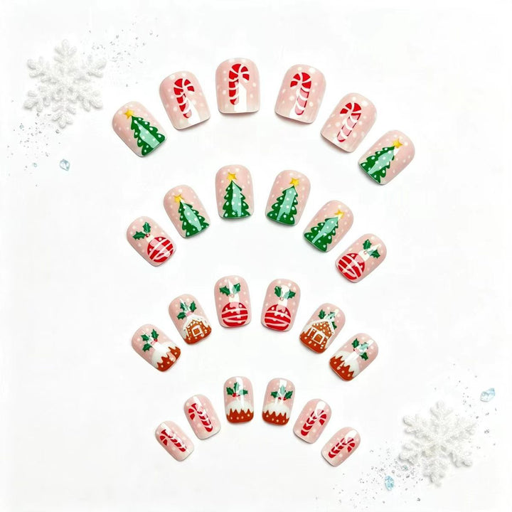 Artificial nails with festive Christmas design Bowlift