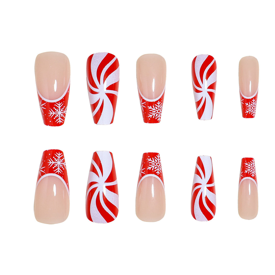 Festive Candy Cane Nail Art Set Bowlift