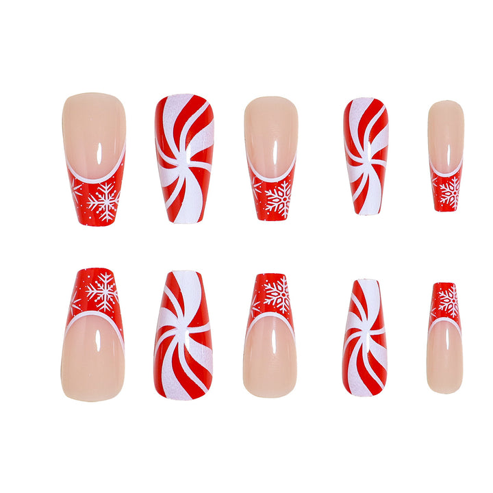 Festive Candy Cane Nail Art Set Bowlift