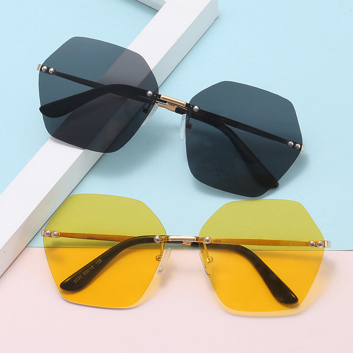 Women's hexagonal sunglasses with elegant metal frame Bowlift