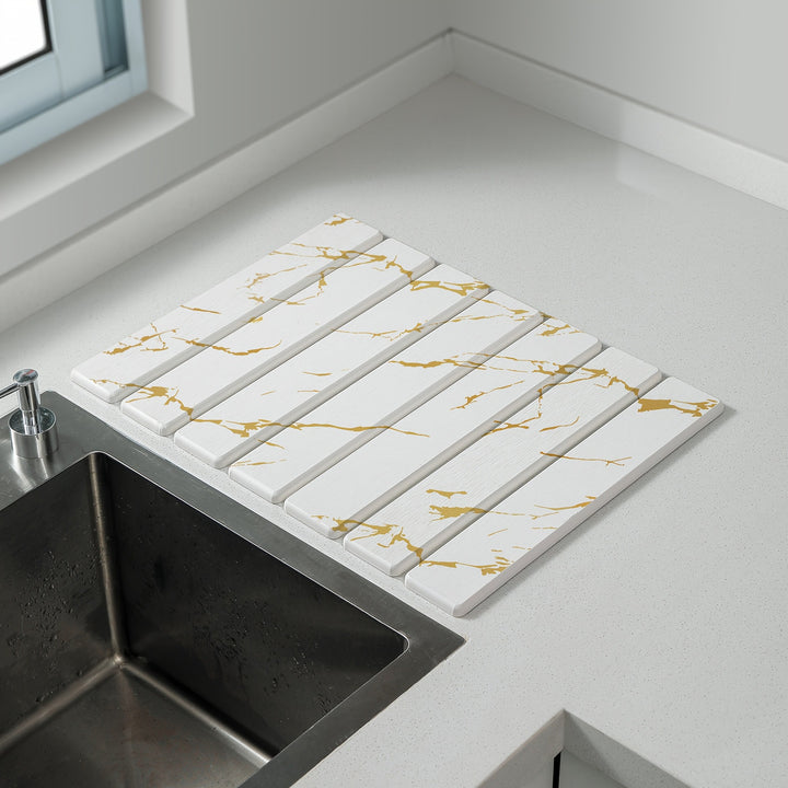 Marble Pattern Kitchen Draining Mat