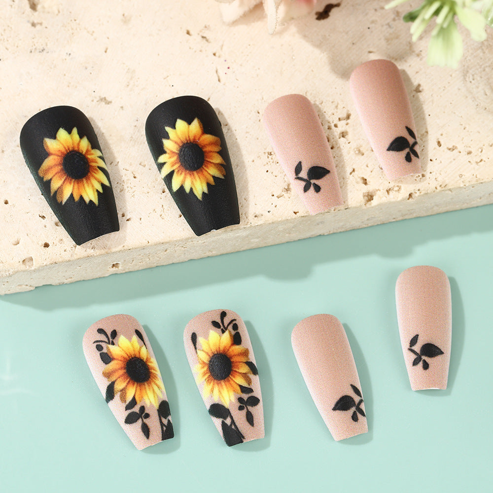 Artificial nails with sunflower motif Bowlift