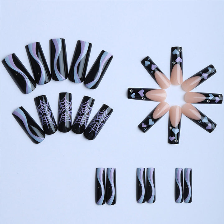 Artificial Nail Extensions with Trendy Design Bowlift