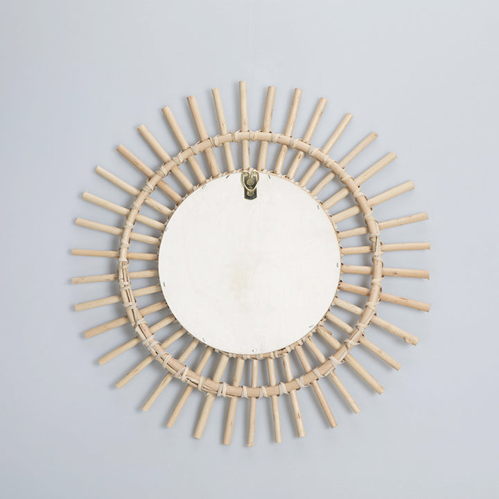 Wall mirror with wicker basket Bowlift