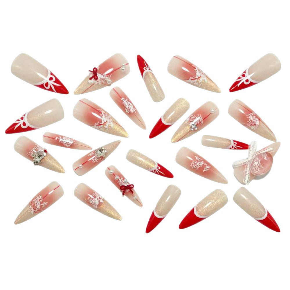 Artificial nail set with versatile and elegant design elements Bowlift