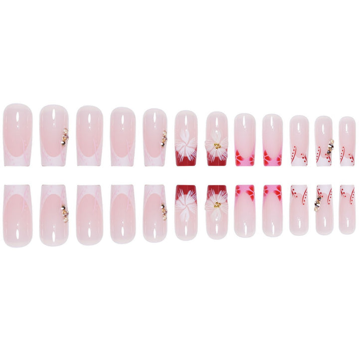 Elegant 3D Floral Press-On Nail Extensions Bowlift