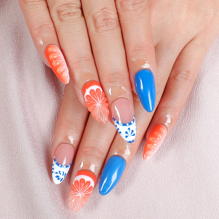 Nail art set with floral and colorful designs Bowlift