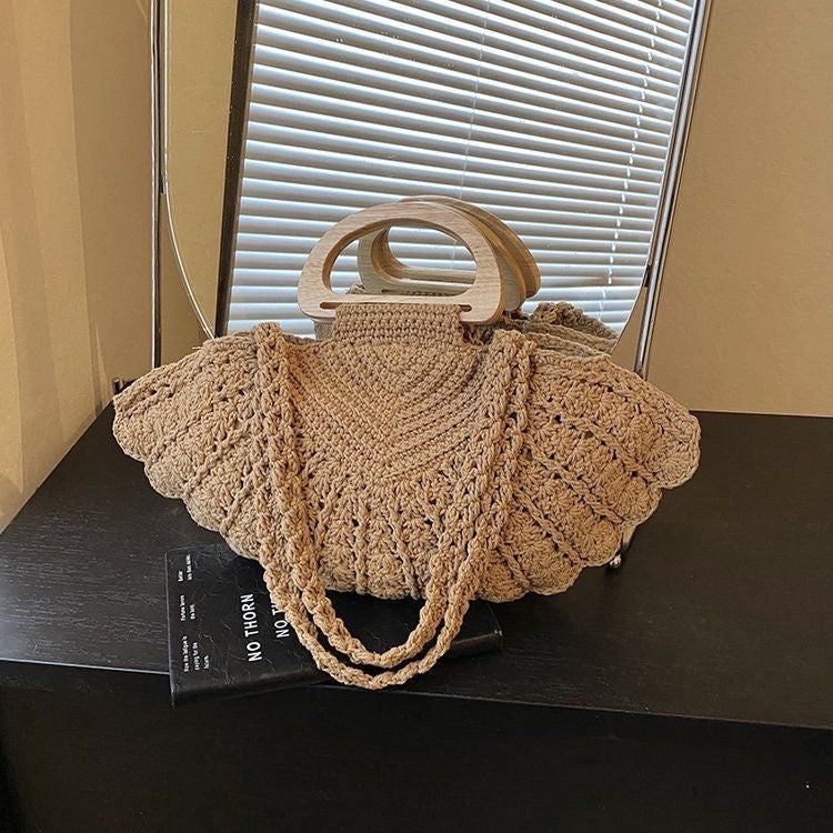 Handbag with wooden handles Bowlift