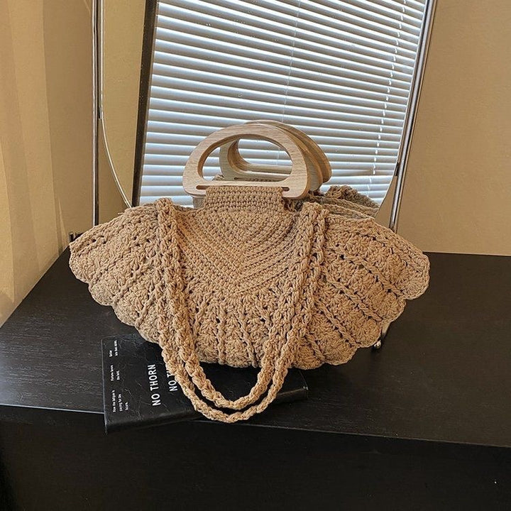 Handbag with wooden handles Bowlift