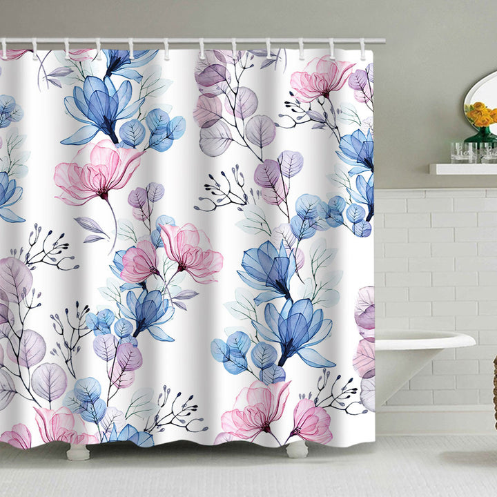 Floral Design Shower Curtain Bowlift