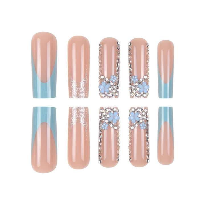 Elegant Floral-Design Press-On Nails Bowlift