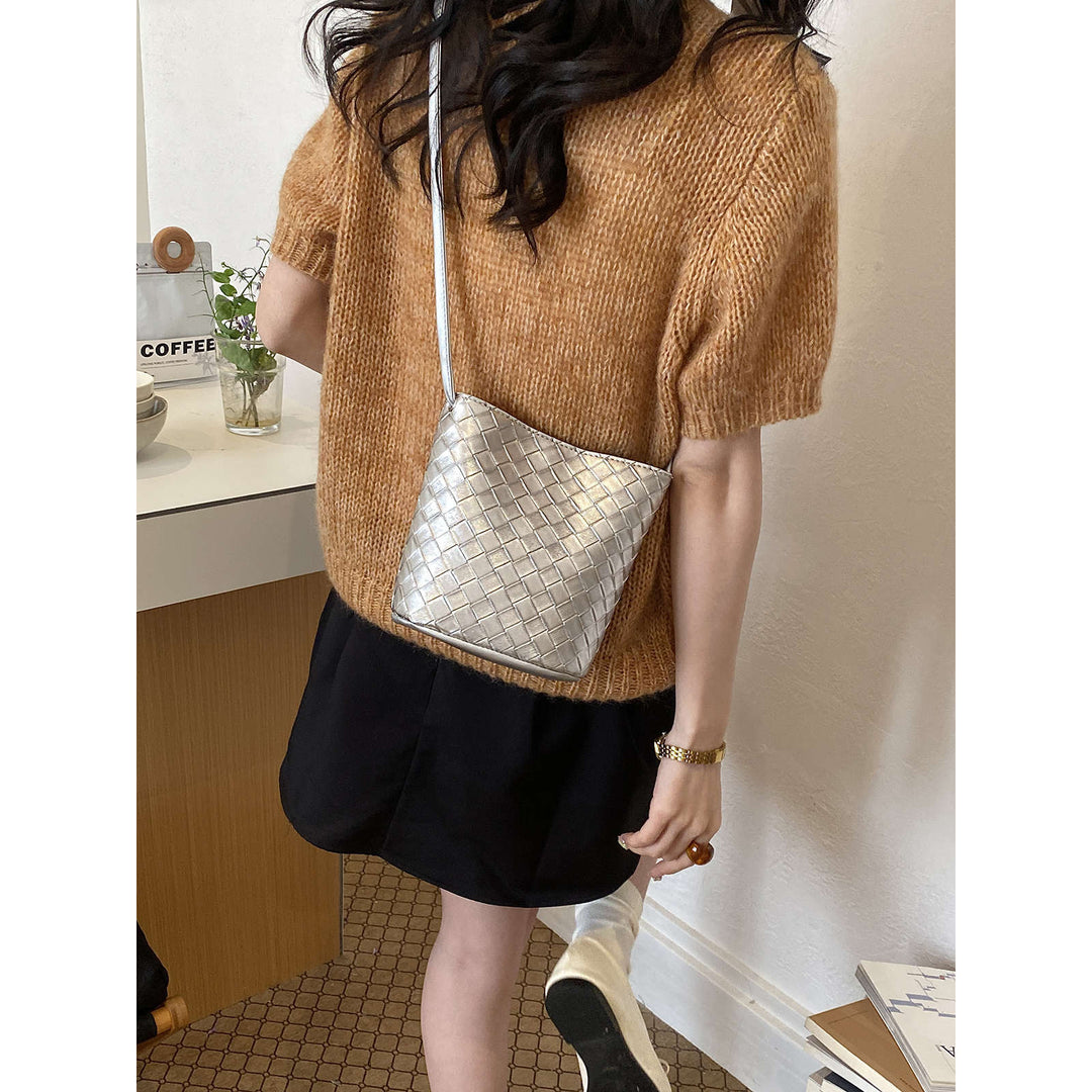 Woven Design Crossbody Handbag Bowlift
