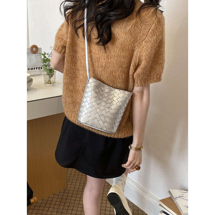 Woven Design Crossbody Handbag Bowlift