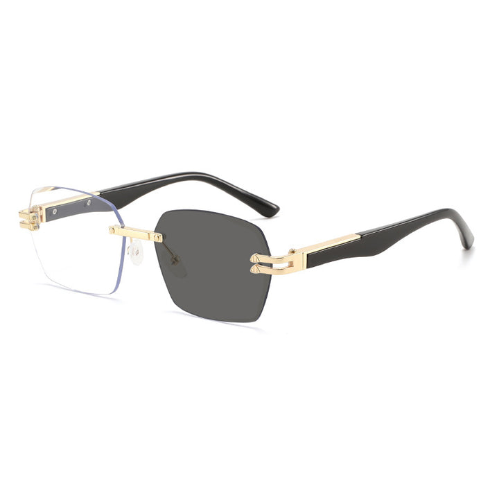 Men's Elegant Square Sunglasses with Wooden Temples Bowlift