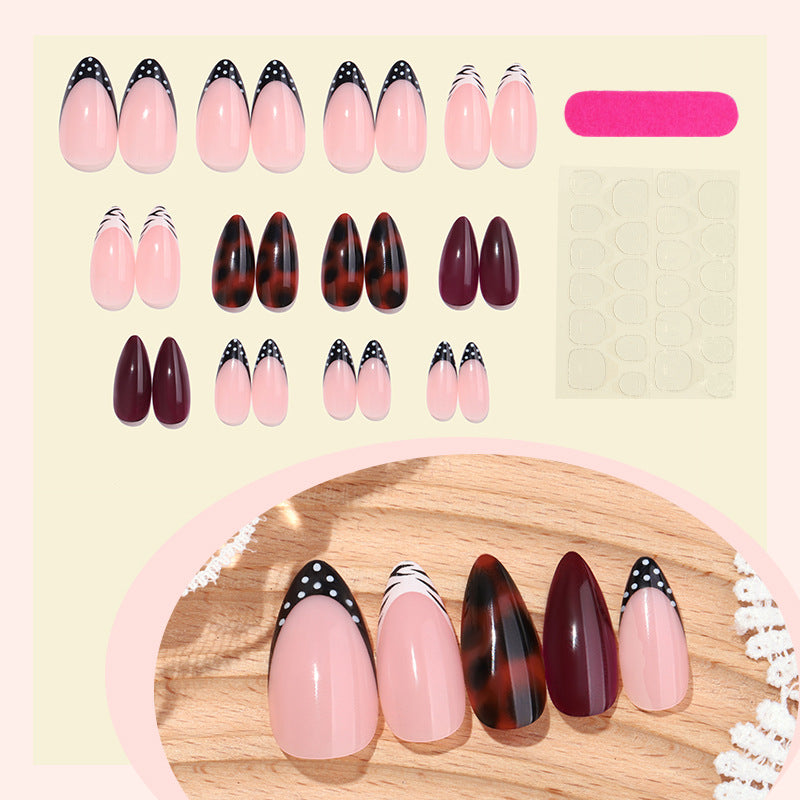 Premium Decorative Press-On Nail Set with Unique Geometric Patterns Bowlift
