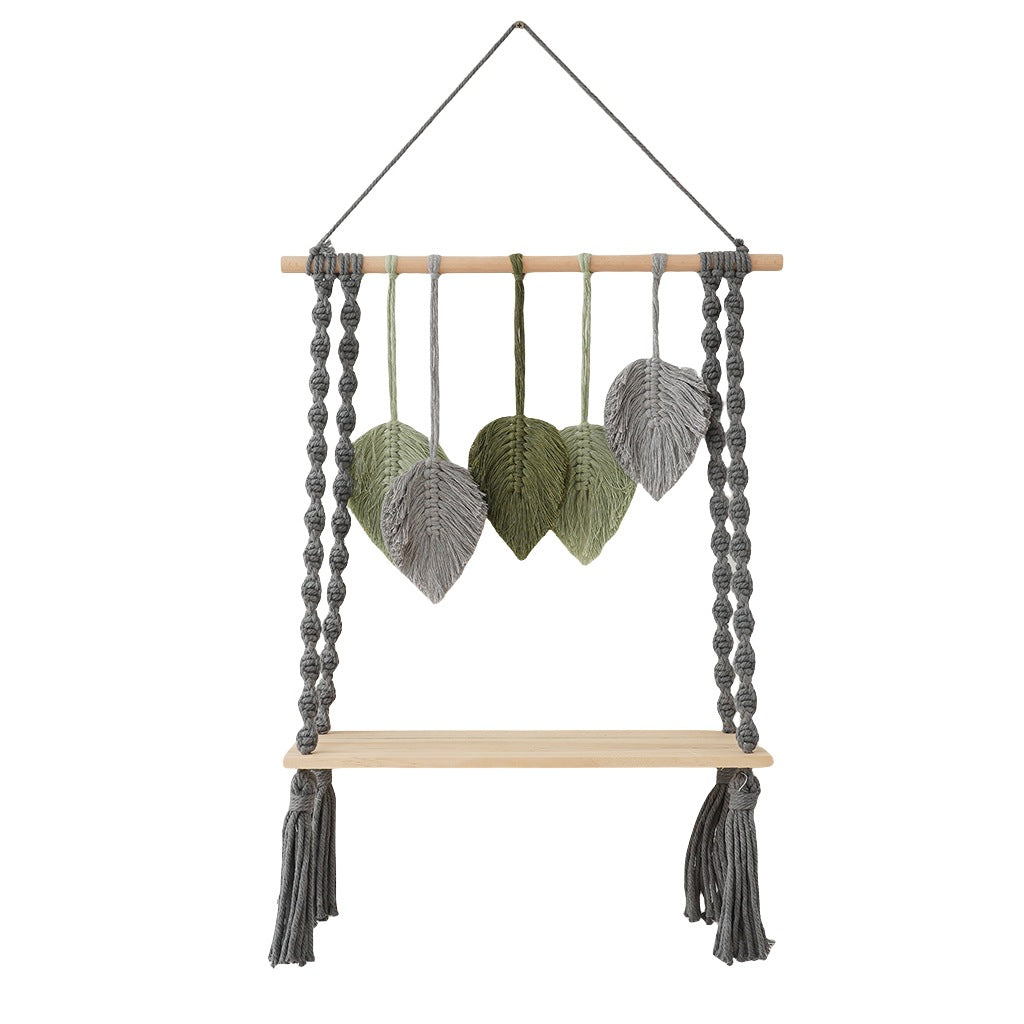 Macrame Leaf Wall Hanging Shelf Bowlift