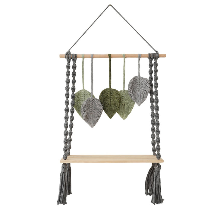 Macrame Leaf Wall Hanging Shelf Bowlift