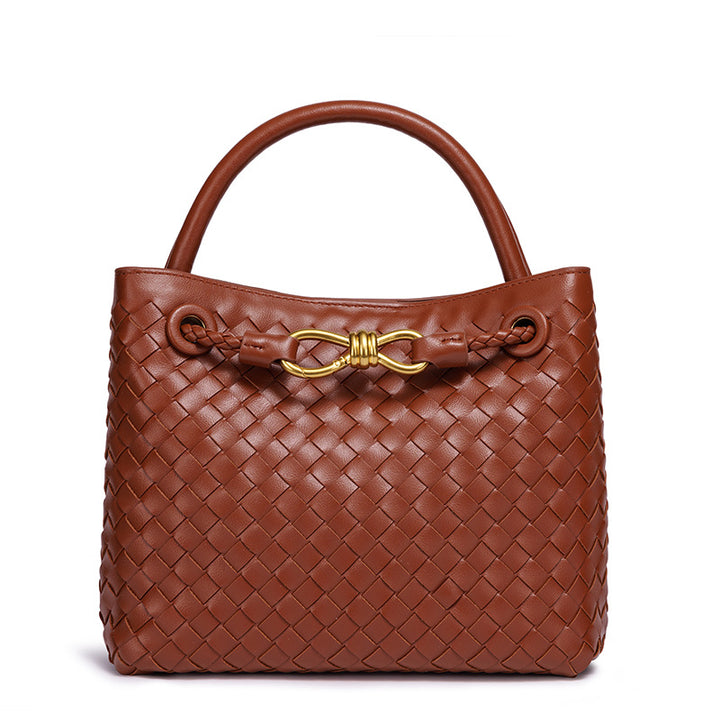 Elegant Braided Leather Tote Bowlift