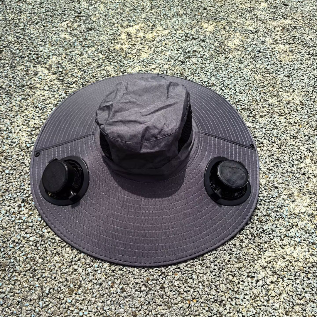 air-cooled sun hat with removable USB fans and wide neck protection Bowlift