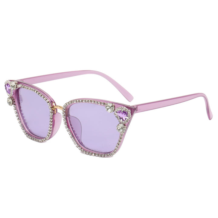 Women's Cat Eye Sunglasses with Sparkling Crystal Decorations Bowlift