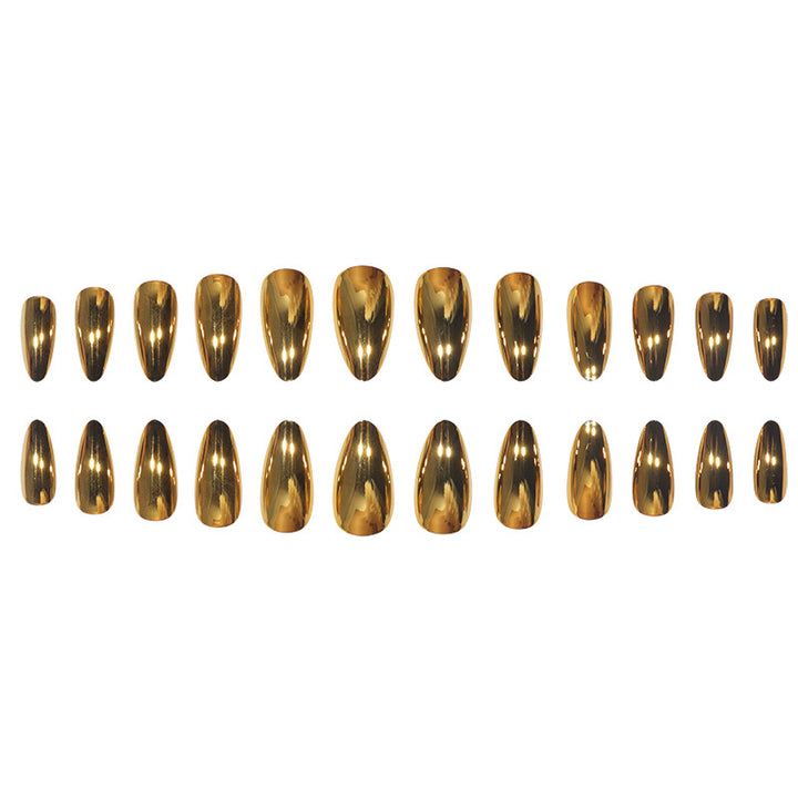 Elegant Metallic Stiletto Press-On Nails Bowlift
