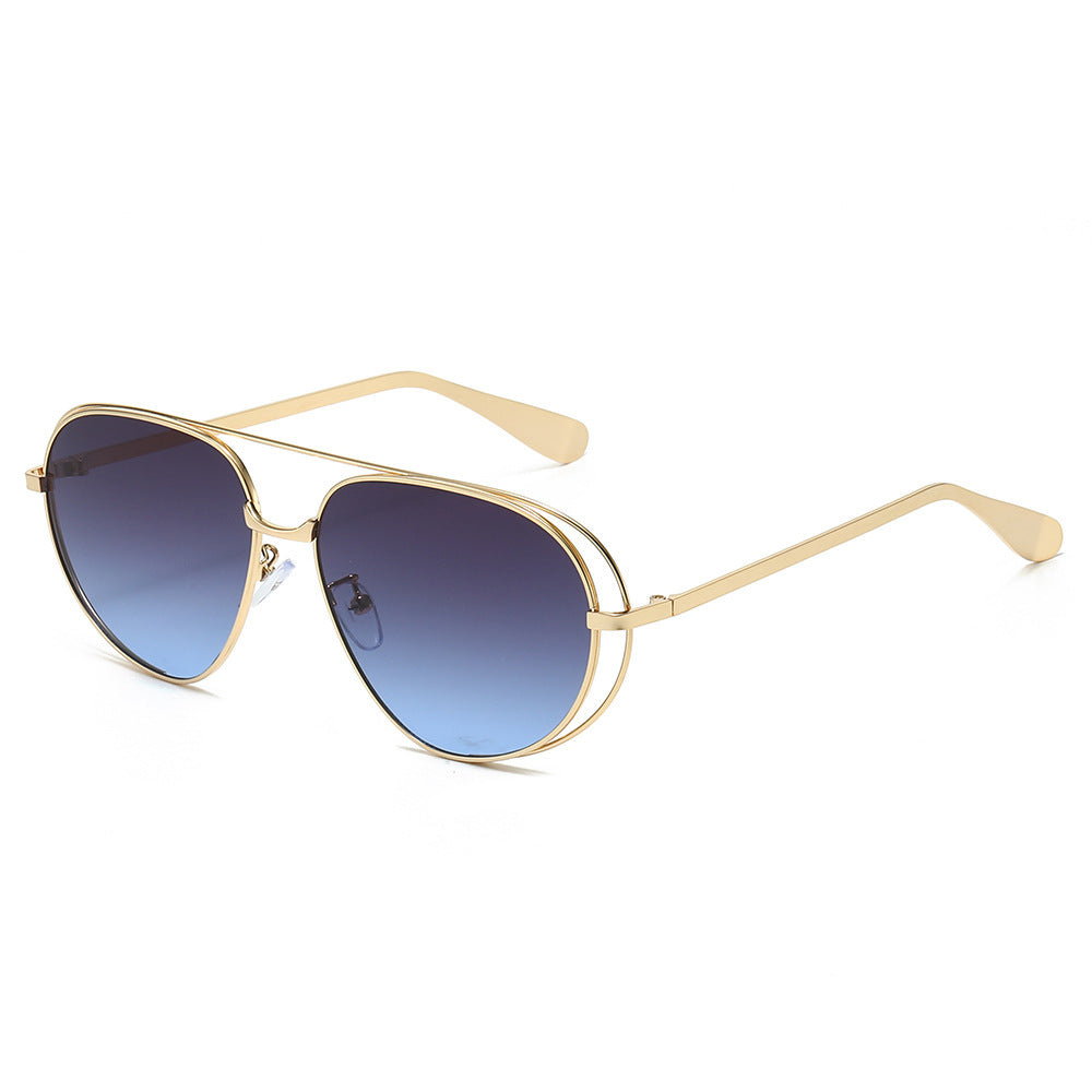 Stylish Aviator Sunglasses with Blue Lenses Bowlift