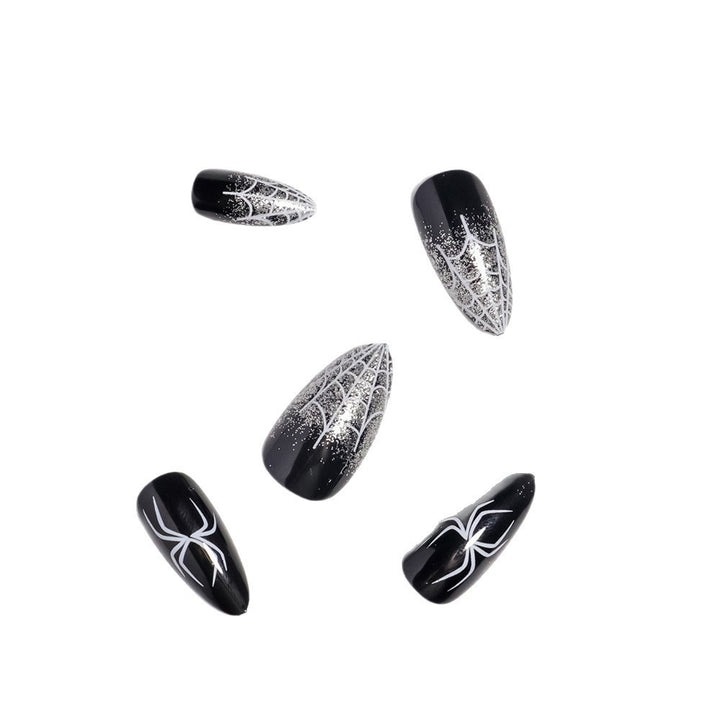 Halloween-Themed Spider Web Press-On Nails Bowlift