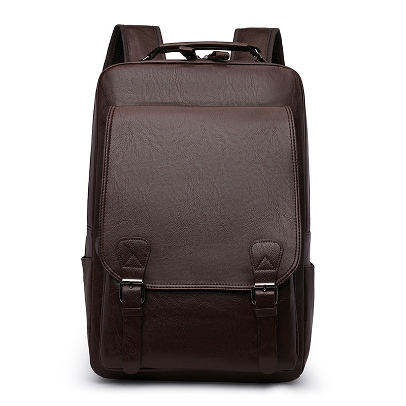 Leather Messenger Backpack