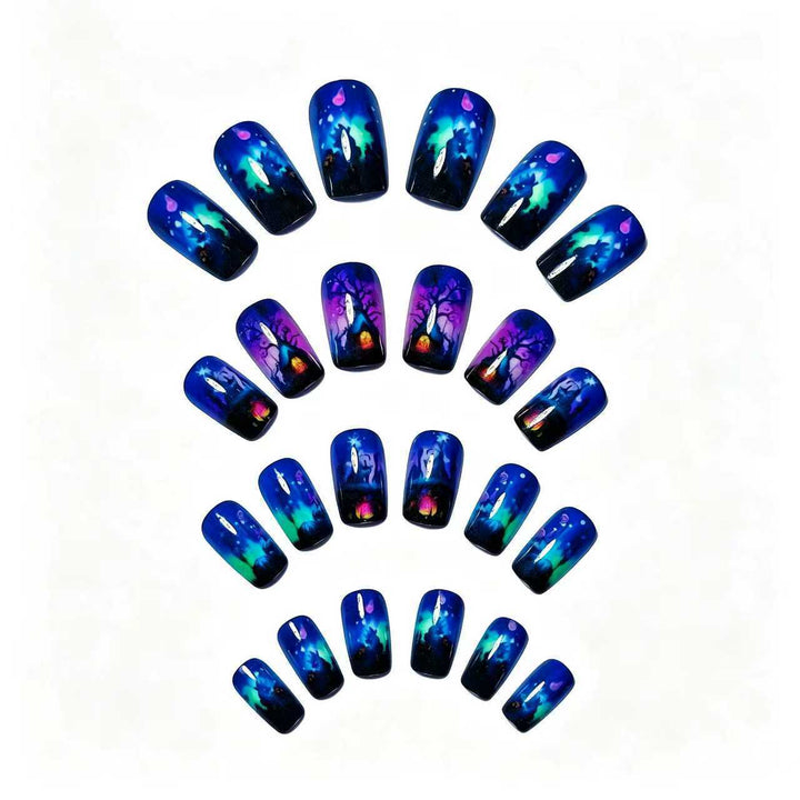 Fairy Tale Forest Design Artificial Nails Bowlift