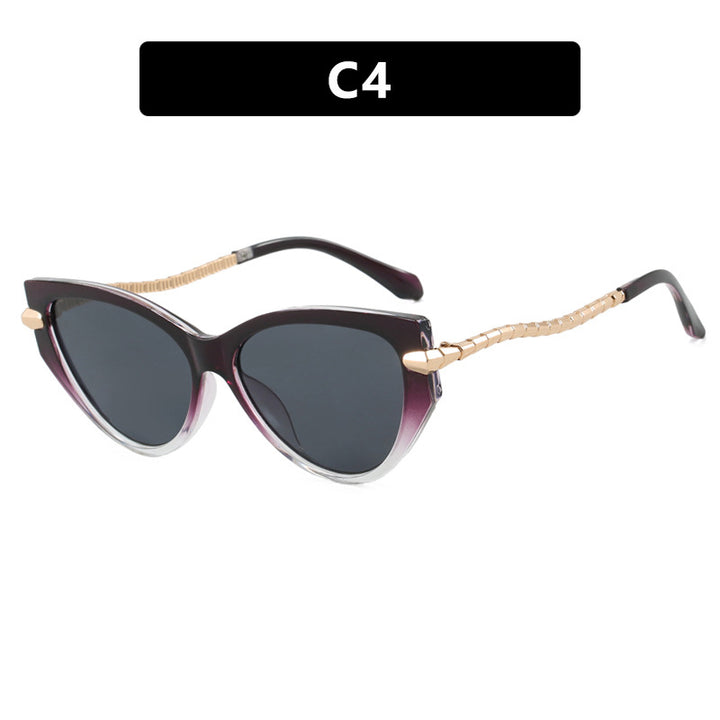 Ladies Cat-Eye Sunglasses with elegant metal frame and fashionable accents Bowlift